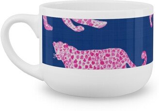 Mugs: Leopard Parade Latte Mug, White, 25Oz, Blue