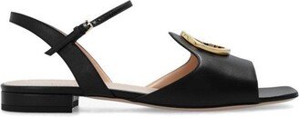 Logo Plaque Slingback Strap Sandals-AA