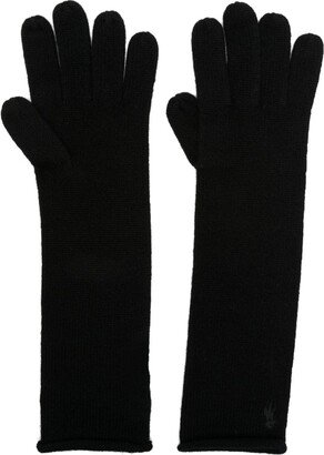 Logo-Embroidered Knitted Elbow Gloves