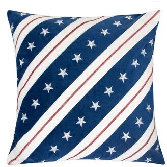 Stripes Independence Day Square Decorative Throw Pillow