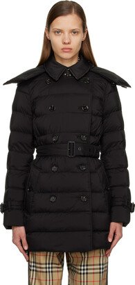 Black Quilted Puffer Down Coat