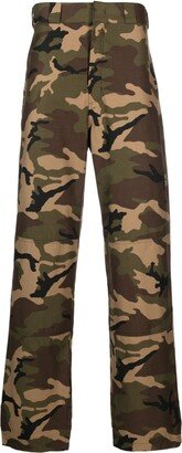 Camouflage-Print Wide-Leg Trousers