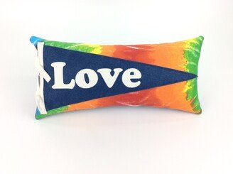 Love Pennant Pillow Retro Tie Dye Style