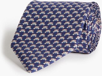 Printed silk tie-AA