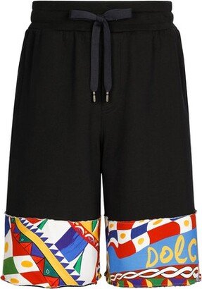 Jersey Jogging Bermuda Shorts with Printed Edges