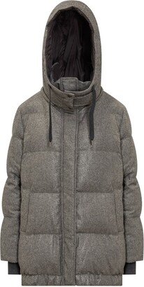 Drawstring Hooded Puffer Jacket-AB