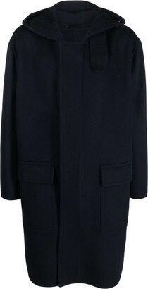 Hooded Single-Breasted Wool-Blend Coat-AA