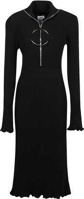 Ring-Detailed Knitted Dress