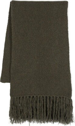 Fringed-Edge Knitted Scarf-AB