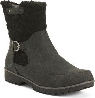 Leather Water Resistant Cozy Lined Booties for Women