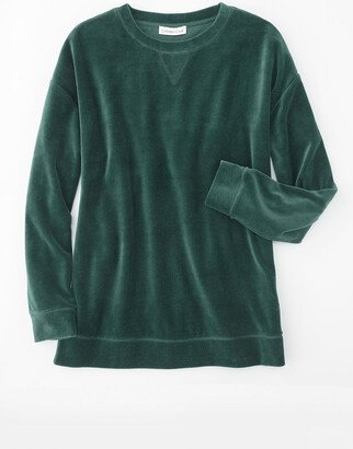 Women's First Frost Velour Sweatshirt Top - Forest - XS