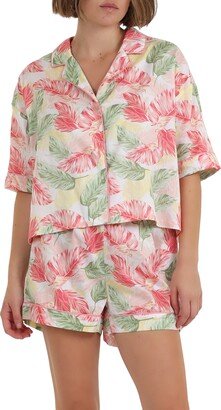 Faye Floral Print Cotton Sateen Short Pajamas