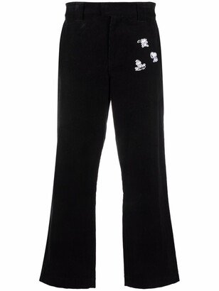 x Peanuts embroidered-graphic straight-leg trousers