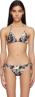 lesugiatelier Black Graphic Bikini Top