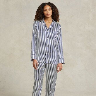 Striped Stretch Silk Long-Sleeve PJ Set