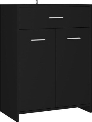 Bathroom Cabinet Black 23.6x13x31.5 Chipboard - 23.6 x 13 x 31.5