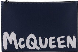 Graffiti Logo Printed Clutch Bag