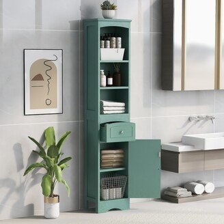 Siavonce Tall Bathroom Cabinet with Drawer - 13.4L x 9.1''W x 66.9''H