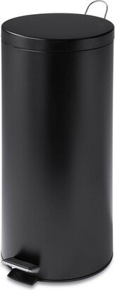 30L Round Step Trash Can Matte Black