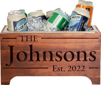 Personalized Wooden Wine Trough, Engraved Beverage Cooler, Chiller Bucket, Tub, Unique Lover Gift, Party Centerpiece