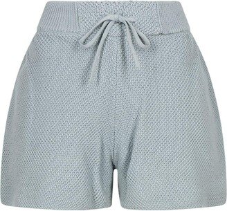 Logo-Embroidered Knitted Shorts-AA