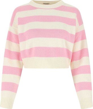 Logo Detailed Striped Crewneck Jumper