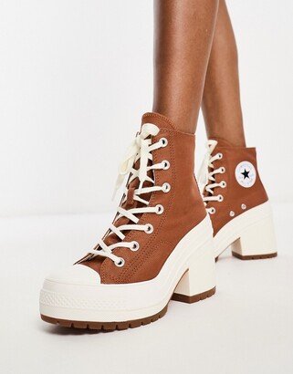 Chuck 70's Deluxe heeled sneaker boots in brown