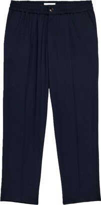 Elasticated-Waist Tapered Trousers-AP