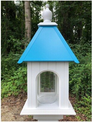 Gazebo Bird Feeder Vinyl Pvc Weather Resistant Handmade Choose Roof Color Active