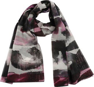 Graphic-Printed Finished Edge Branded Scarf