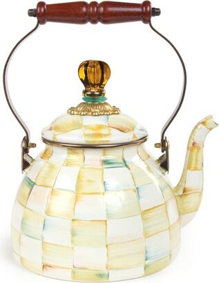 Mackenzie-Childs Parchment Check Enamel Tea Kettle