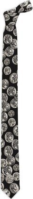 Coin-Print Silk Tie-AA