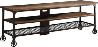 Millwood Metal TV Stand in Natural and Black - Lexicon