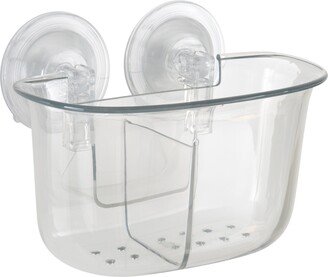 2 Compartment Power Locking Suction Soap Dish - 7x 4.6x 5