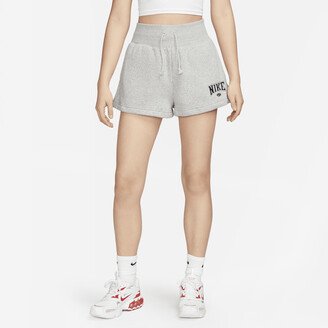 Women's Sportswear Phoenix Fleece High-Waisted Shorts in Grey