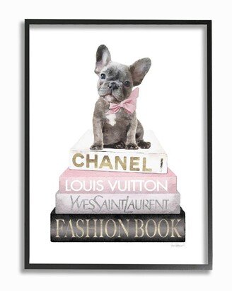 Stupell Dashing French Bulldog And Iconic Fashion Book Wall Art