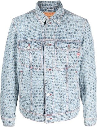 Geometric-Print Denim Jacket