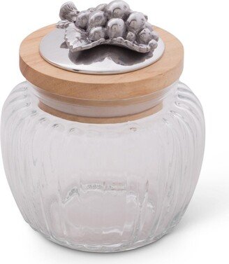 Canister Glass for Kitchen with Rubber Airtight Seal for Food Storage Grape Knob