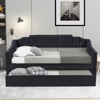 Maryse Upholstered Twin Size Daybed with Trundle