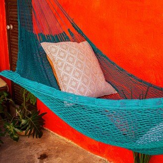 Handmade Uxmal Peacock Cotton Rope Hammock-AA