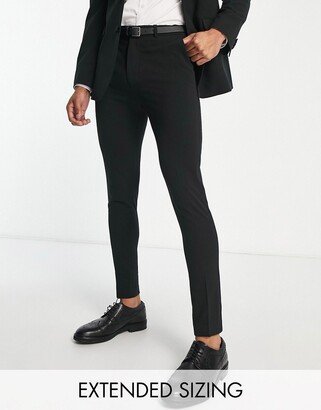 super skinny tuxedo suit pants in black