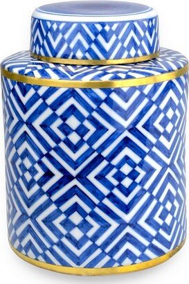 Blue & White Optical Tea Jar