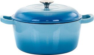 Megachef 5Qt Round Enameled Cast Iron Casserole With Lid