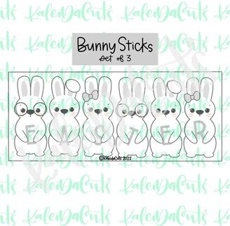 Bunny Stick Set Of 3 Cookie Cutters