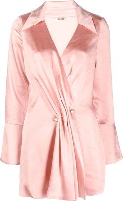 Mari satin wrap shirtdress