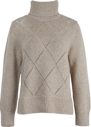 Laverne Cotton Pointelle Knit Turtleneck Sweater