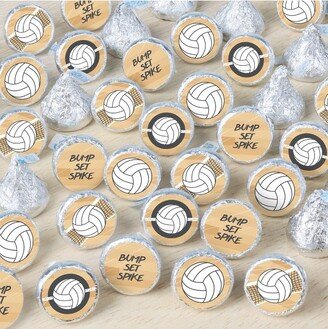 Big Dot of Happiness Bump, Set, Spike - Volleyball - Baby Shower or Birthday Party Small Round Candy Stickers - Party Favor Labels - 324 Count