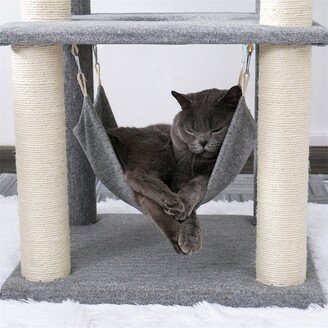 Cat Tree with Hammock and Scratching Posts and Cat Condo - Gray