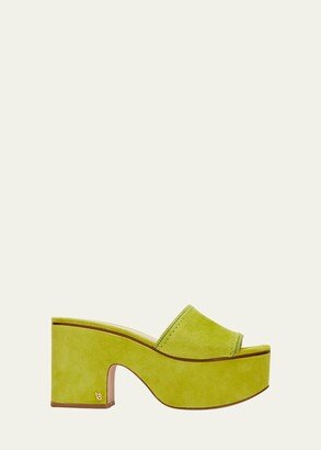 Dessie Suede Platform Mules