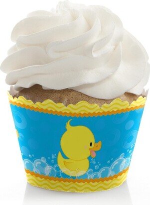 Big Dot of Happiness Ducky Duck - Baby Shower or Birthday Party Decorations - Party Cupcake Wrappers - Set of 12